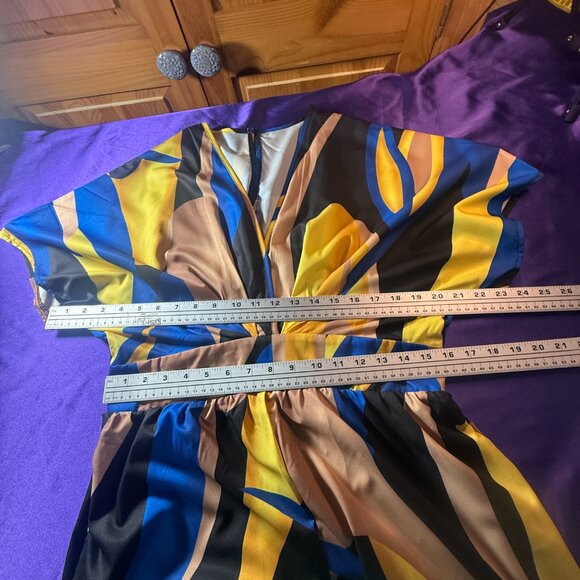 NWOT ๐Maweii Well Fitted Abstract Print Batwing Sleeve Wide Leg Jumpsuit - Picture 11 of 15